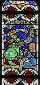 Window Depicting Psychomachia: Love Divine and Earthly Love by French School